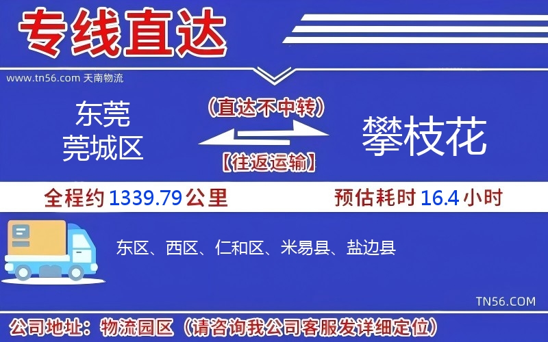 東莞莞城區(qū)到攀枝花物流公司