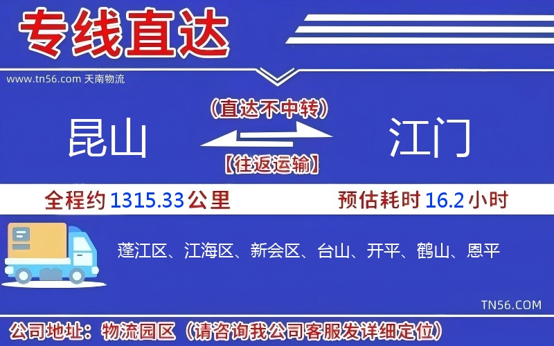 昆山到江門物流公司