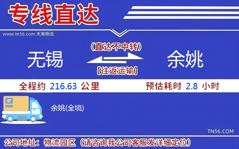 無錫到余姚物流公司 無錫到余姚物流公司